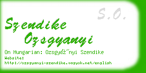 szendike ozsgyanyi business card
